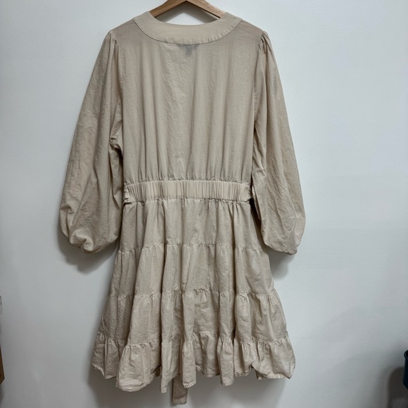 Banana Republic Factory Tiered Surplice Mini Dress Women XXL V-Neck Balloon Slee - Picture 7 of 13